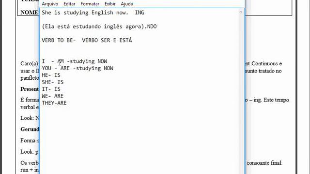 AULA SOBRE PRESENT CONTINUOUS INGLÊS-ATIVIDADES COMPLEMENTARES PETVOL1 смотреть онлайн