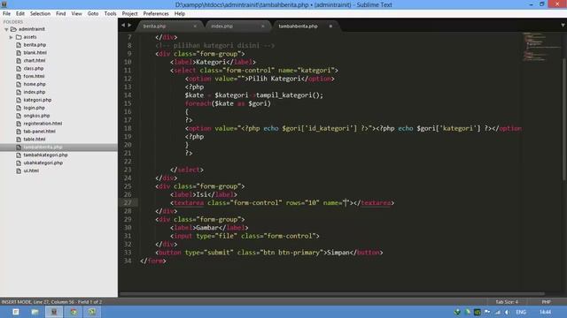 12 tambah berita - step by step membuat web dengan PHP dan mysql смотреть онлайн