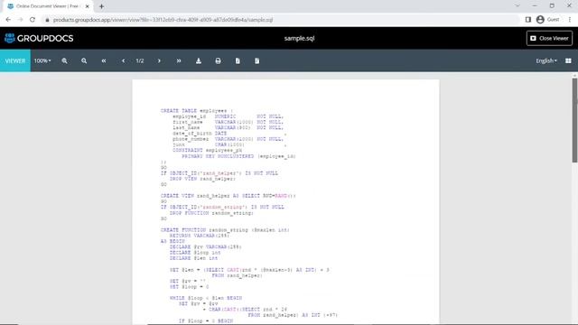 How to open and view SQL files in a browser | GroupDocs.Viewer App Tutorial смотреть онлайн