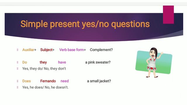 Do/ Don't Does/ Doesn't Simple present negative statements and yes/no questions смотреть онлайн
