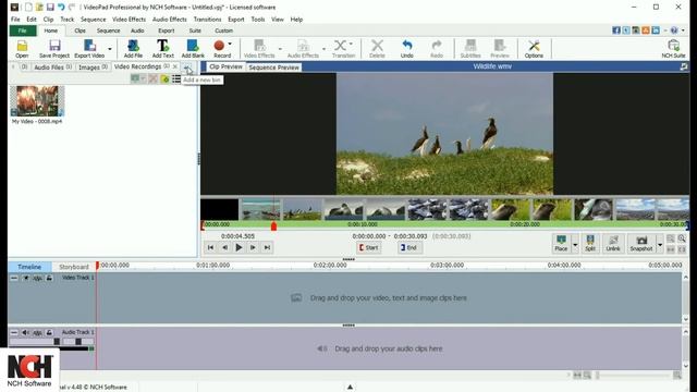 How to Add Video, Audio and Image Files | VideoPad Video Editor Tutorial смотреть онлайн