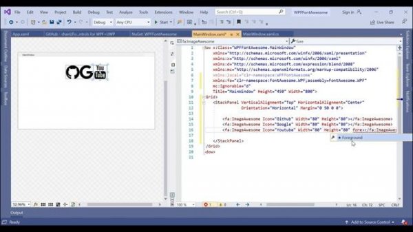 How to use Font Awesome icon in WPF |