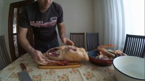 Выход мяса и субпродуктов с гусиной тушки //Вес гуся перед забоем и после//Линдовские гуси