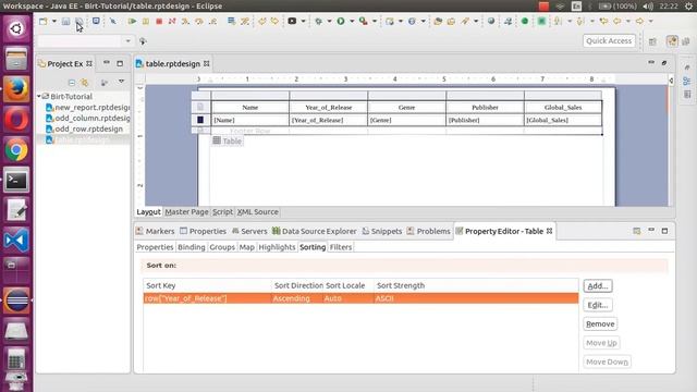 Birt report-How to sort a table columns смотреть онлайн