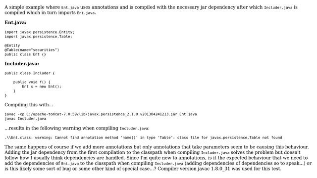 Do annotations in Java result in compile-time transitive dependencies? смотреть онлайн
