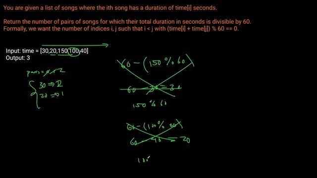 PAIRS OF SONGS DIVISIBLE BY 60 | LEETCODE # 1010 | PYTHON SOLUTION смотреть онлайн