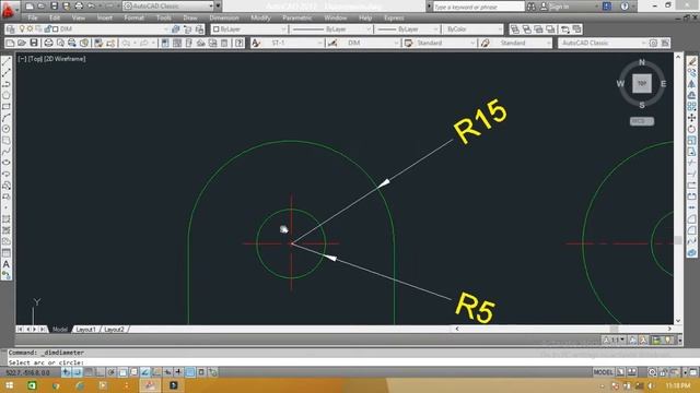 Dimension Radius & Diameter Command in AutoCad II Hindi/Urdu Tutorial смотреть онлайн