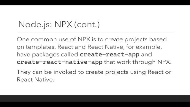 Mobile Development: Node.js: Using npx смотреть онлайн