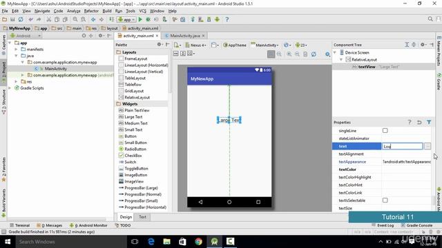 Building The User Interface Part 1 Android Studio смотреть онлайн