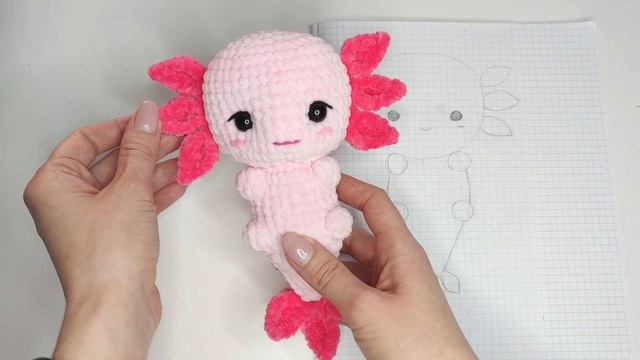 Обзор новой вязаной игрушки Аксолотль смотреть онлайн