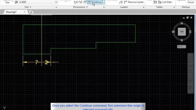 How to use Continue dimension command in AutoCAD смотреть онлайн