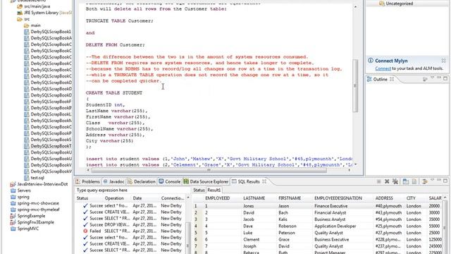 TRUNCATE TABLE SQL DEMO смотреть онлайн