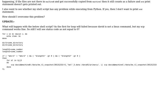 Unix & Linux: How to check the status of bash shell script while executing from Python script? смотреть онлайн