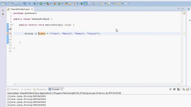 Foreach em Java смотреть онлайн