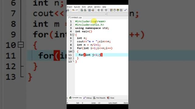 C++ to print plus star pattern. смотреть онлайн