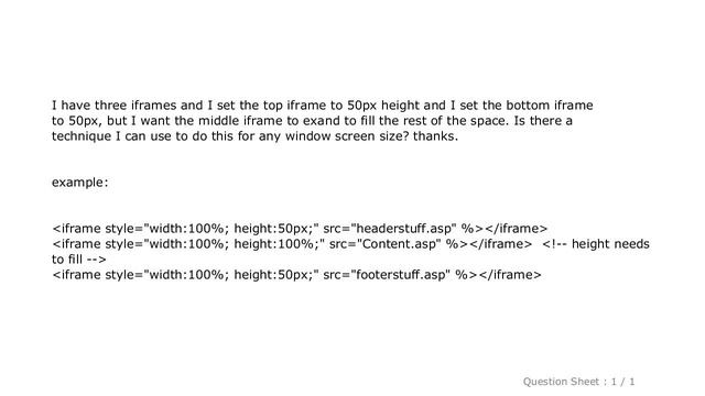 HTML : In javascript, jQuery, or css how do I get a div or iframe to expand to fill rest of space смотреть онлайн