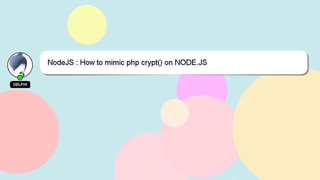 NodeJS : How to mimic php crypt() on NODE.JS смотреть онлайн