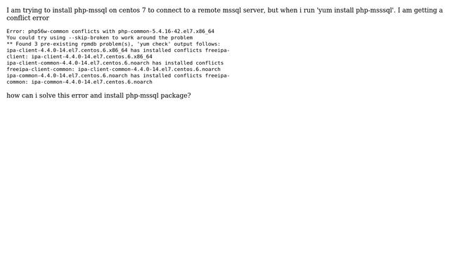 DevOps & SysAdmins: centos 7 conflict error while trying to install php-mssql смотреть онлайн