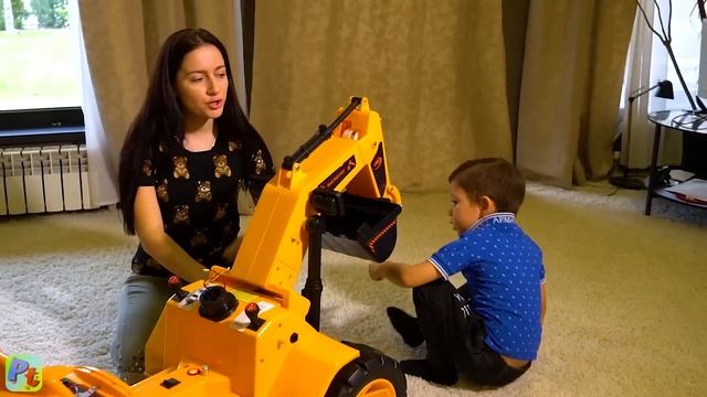 Artem Unboxing Power Wheels Kids Tractor Excavator And Play With Toys