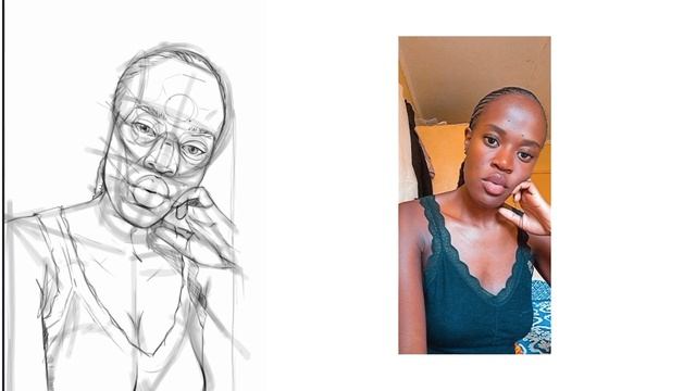 Sketching a pencil like portrait in IBISPAINT X android (Not a Tutorial) смотреть онлайн