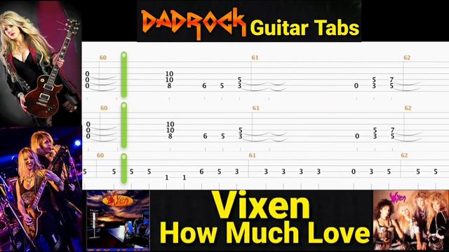 How Much Love - Vixen - Guitar + Bass TABS Lesson смотреть онлайн
