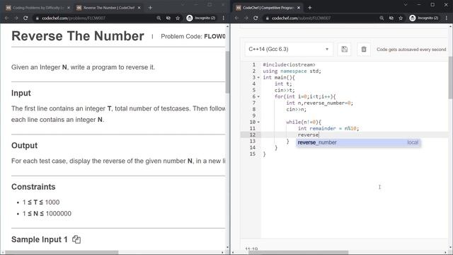 Reverse the Number using cpp| Codechef | Competitive Programming for beginners | @CodeSmoker смотреть онлайн