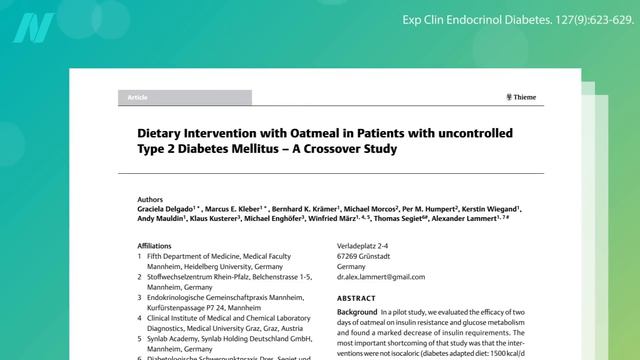 Oatmeal Diet Put to the Test for Diabetes Treatment смотреть онлайн