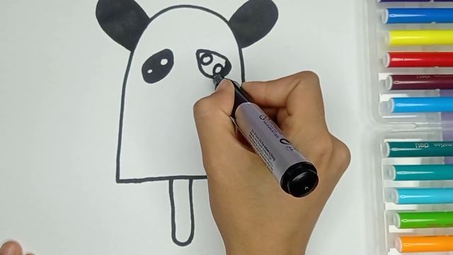 Drawing an Ice cream Panda for children / Bolalar uchun muzqaymoq panda rasm chizish смотреть онлайн