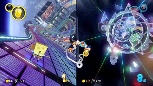 Mario Kart 8 Duluxe - Spongebob, Mario in Shell Cup (2 Player) | The Best Racing on Nitendo Switch смотреть онлайн