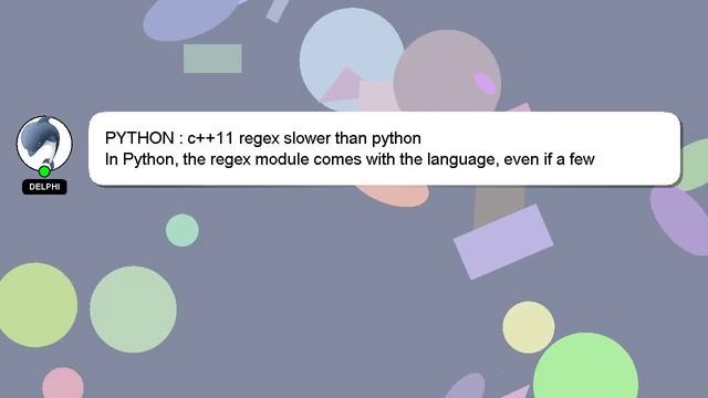 PYTHON : c++11 regex slower than python смотреть онлайн