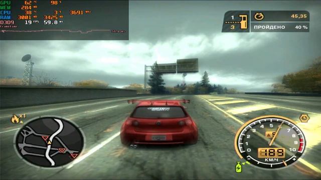 ASUS GT 210 1GB TEST NFS Most Wanted 2005 1024x768 [HIGH] смотреть онлайн