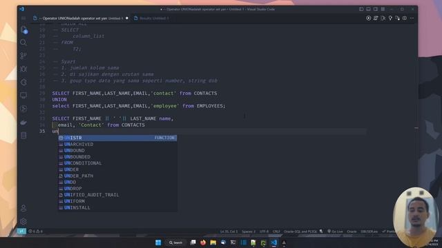 ORACLE DATABASE TUTORIAL #23 UNION DAN UNION ALL смотреть онлайн