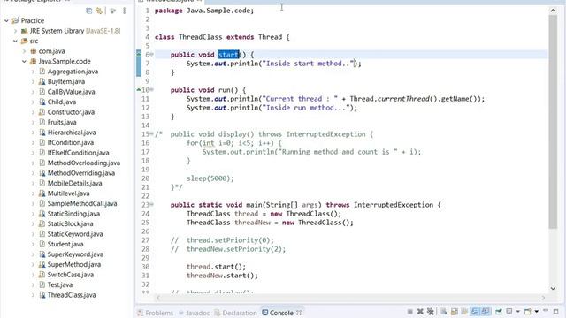#3 Overriding start Method with super in Java Programming | Threads in java | Thread in java смотреть онлайн