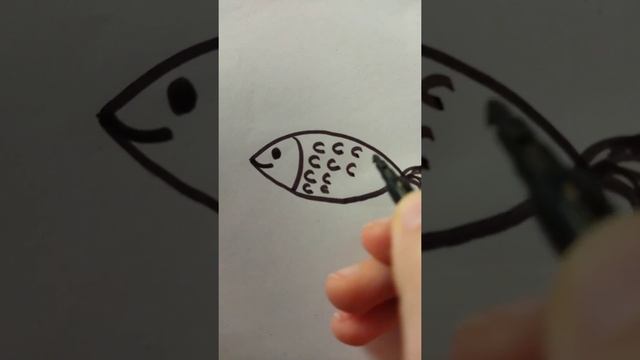 малюємо рибу! Для дітей малюємо разом! смотреть онлайн