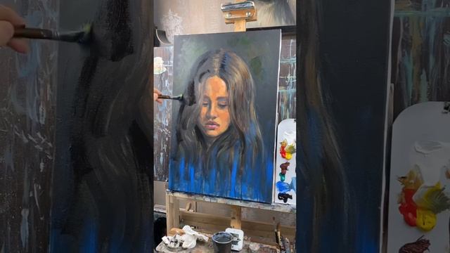 Портрет акрилом через пятна, весь процесс, 2 часть смотреть онлайн