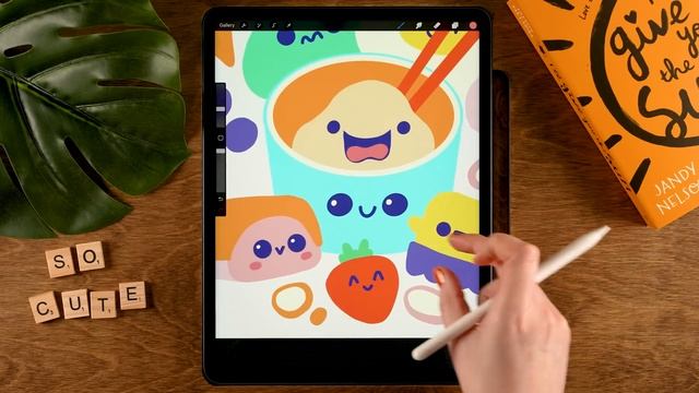 PROCREATE Easy Kawaii Food Drawing - Step by Step Procreate Tutorial смотреть онлайн