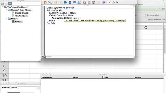 How to implement running clock with Excel VBA смотреть онлайн