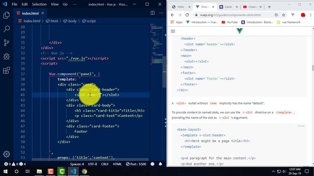 Vue js Component Registration,Slots, Slot Content, Props, Prop Casing, Passing Static Part-09 смотреть онлайн