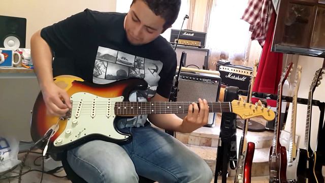 1966 Fender Vibrolux Reverb Blackface AA964 with vintage 1964 Fender Stratocaster смотреть онлайн