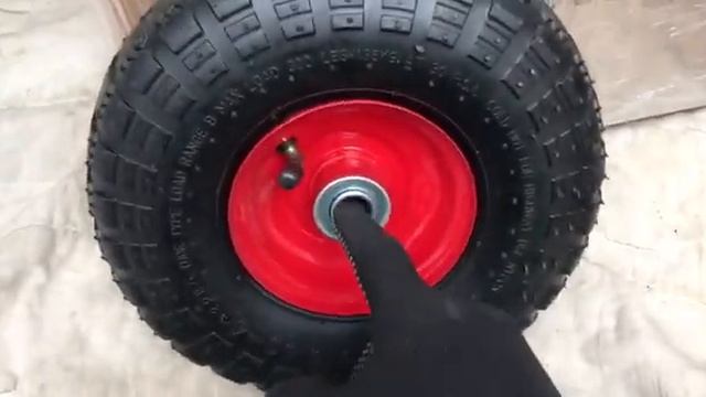Надувное колесо Д-26 см грузовой тележки ступица 65 мм на подшипниках смотреть онлайн