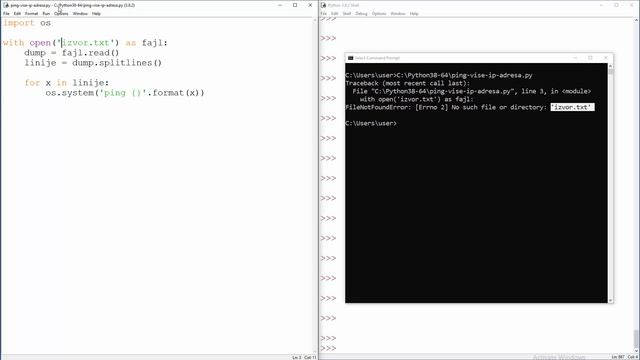 Ping vise IP Adresa iz .TXT fajla - Python Programiranje смотреть онлайн