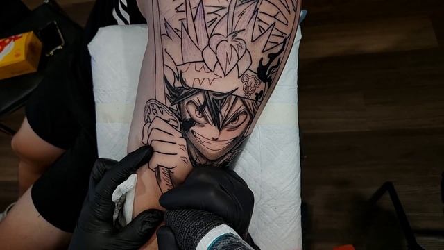 TATTOO TIME LAPSE | Black Clover Anime Tattoo смотреть онлайн