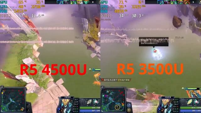 AMD 4500U vs 3500U сравнение Dota 2 прирост скорости до 90% смотреть онлайн