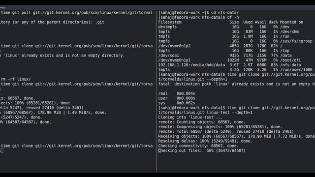 Linux Compile Benchmark NVME vs Gigabit NAS смотреть онлайн