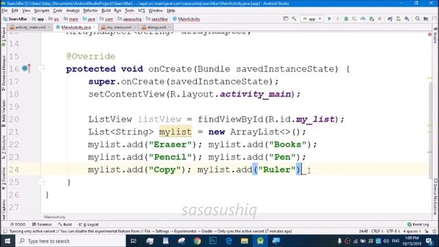 Search Bar option on toolbar/action bar like wattsapp| Android App Development video#17 смотреть онлайн