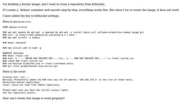 Git clone with ssh in docker image build смотреть онлайн