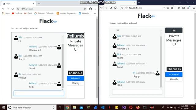 Project 2 "Flack" (side-by-side) CS50's - Web Programming with Python and JavaScript смотреть онлайн