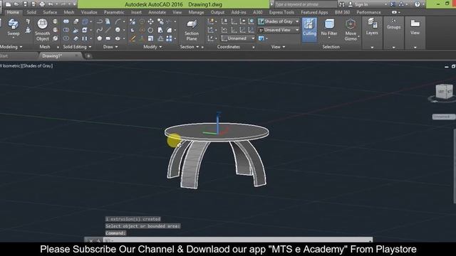 AutoCAD 3D Tutorial - Table Modeling in Autocad + Rendering смотреть онлайн