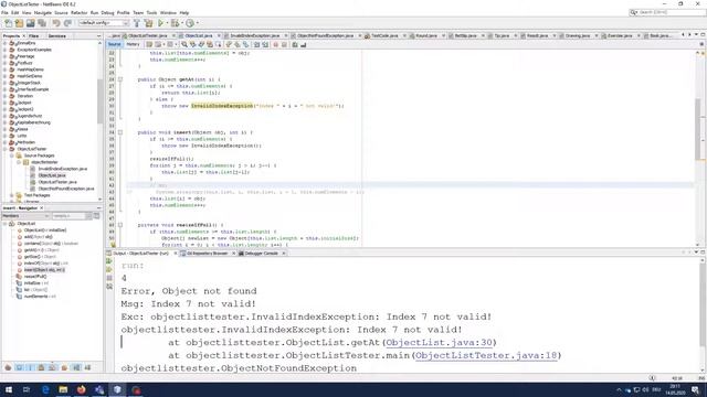 Java - Exceptions ObjectList смотреть онлайн