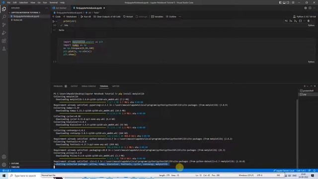 Error fixed - "matplotlib.pyplot" not resolved from source. in Jupyter notebook error in VS Code. смотреть онлайн
